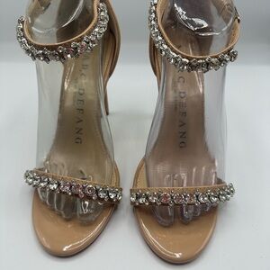 Marc Defang Naomi Nude Rhinestone Bridal & Pageant Heels Size 7.5